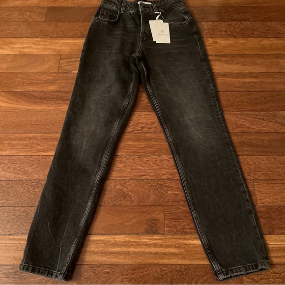 NWT Anine Bing Charcoal Stonewash Denim Jeans (size 23) Cotton - Picture 7 of 8